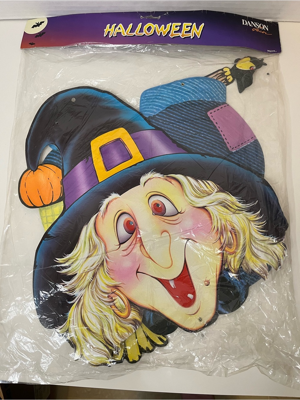 Vintage Die Cut Danson Decor Halloween Witch Wall Decoration (model H3177) NEW